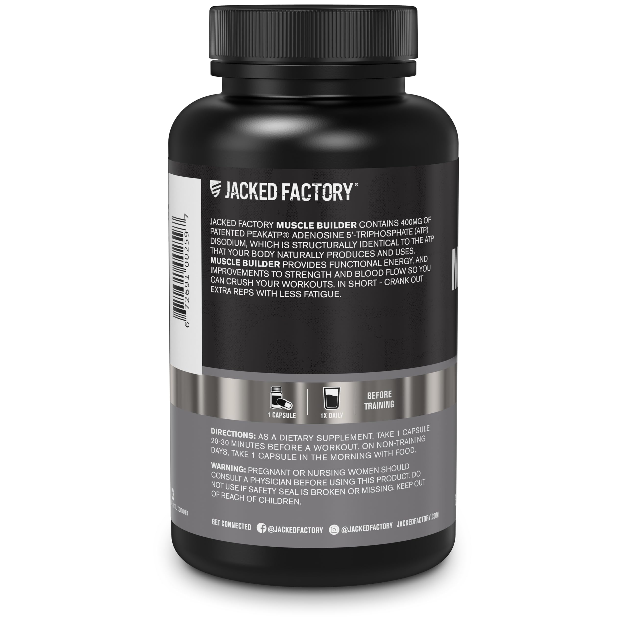Jacked Factory Essentials Muscle Builder lifestyle shot suggests active daily energy and performance.