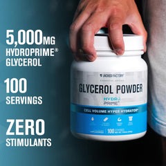 Jacked Factory Glycerol Pump Powder scoop demonstrates easy mixing.