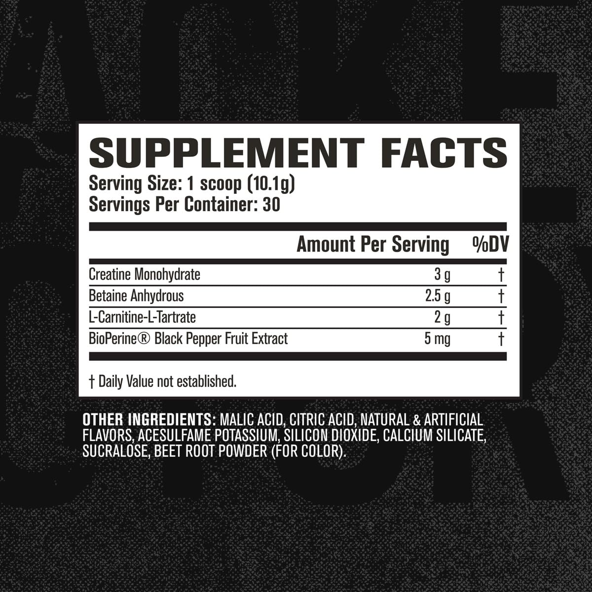 Jacked Factory Growth Surge betaine anhydrous profile aids lean muscle support.