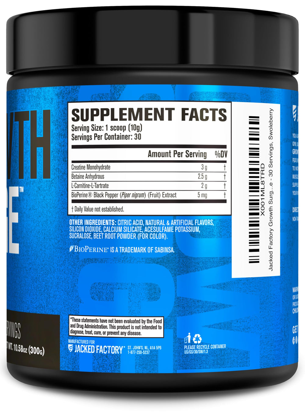 Growth Surge bottle paired with gym gear for consistent training support
