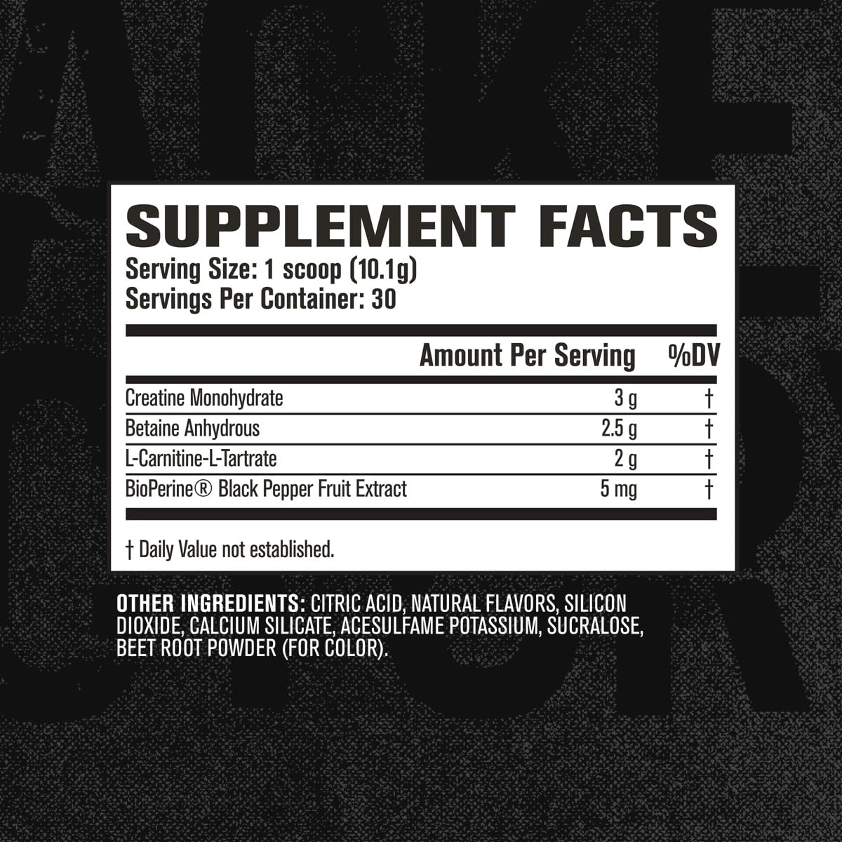 Jacked Factory Growth Surge label closeup emphasizes creatine and betaine.