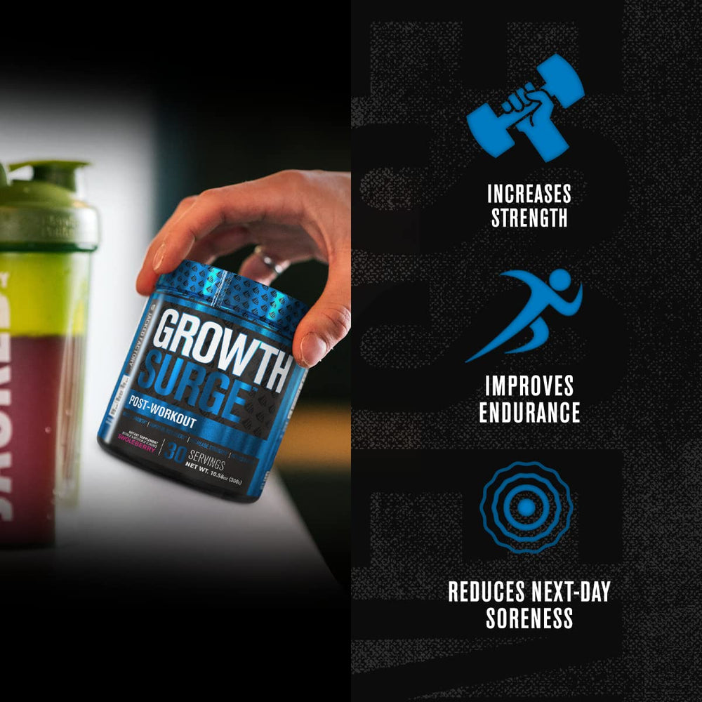 Jacked Factory Growth Surge post-workout usage demonstrates quick mixing and daily support.