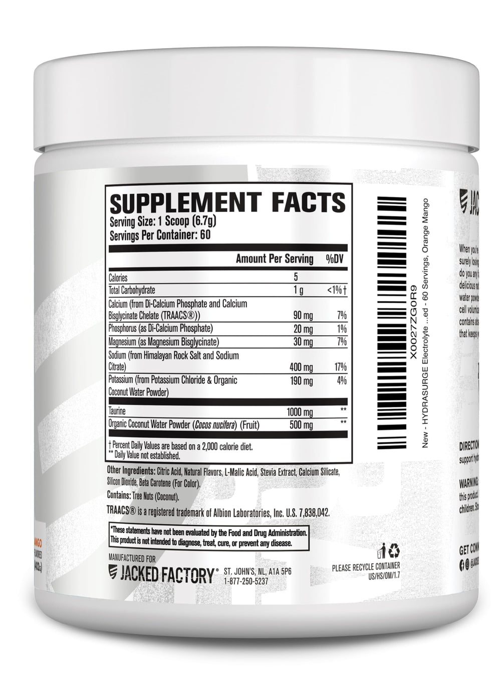 HYDRASURGE keto-friendly label indicating sugar-free hydration option.