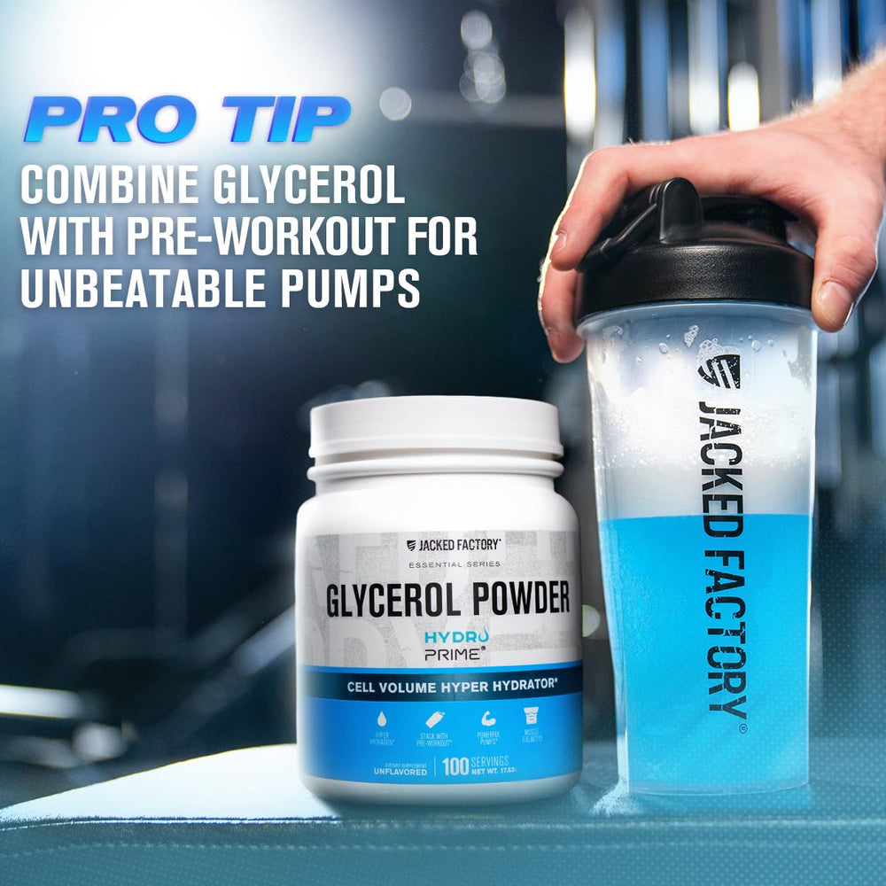 Jacked Factory label detail emphasizes trusted HydroPrime glycerol source.