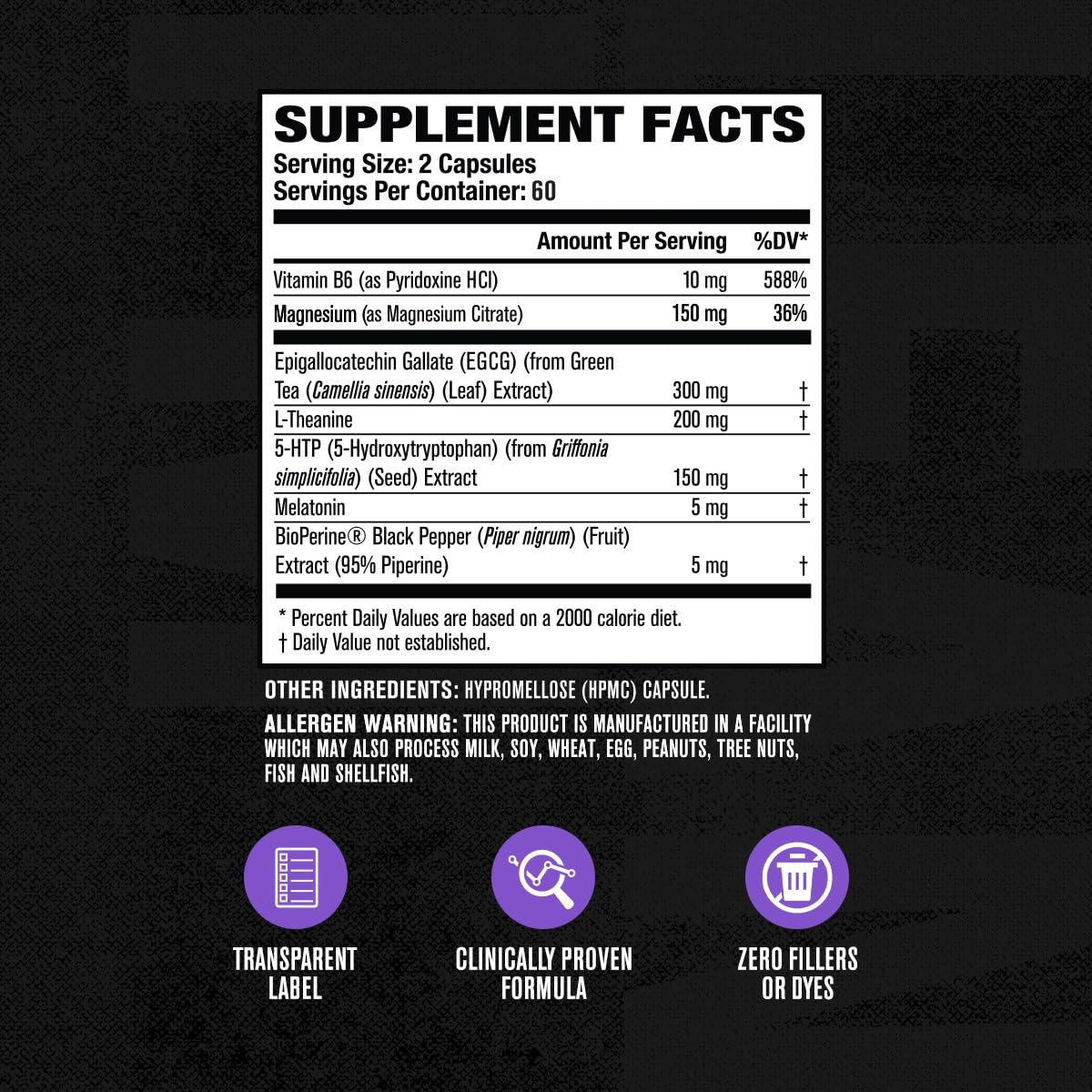 Natural ingredients highlight on Jacked Factory Lean PM packaging for night-time support.
