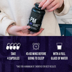 Jacked Factory Lean PM Max box with tray communicates convenient nightly dosing