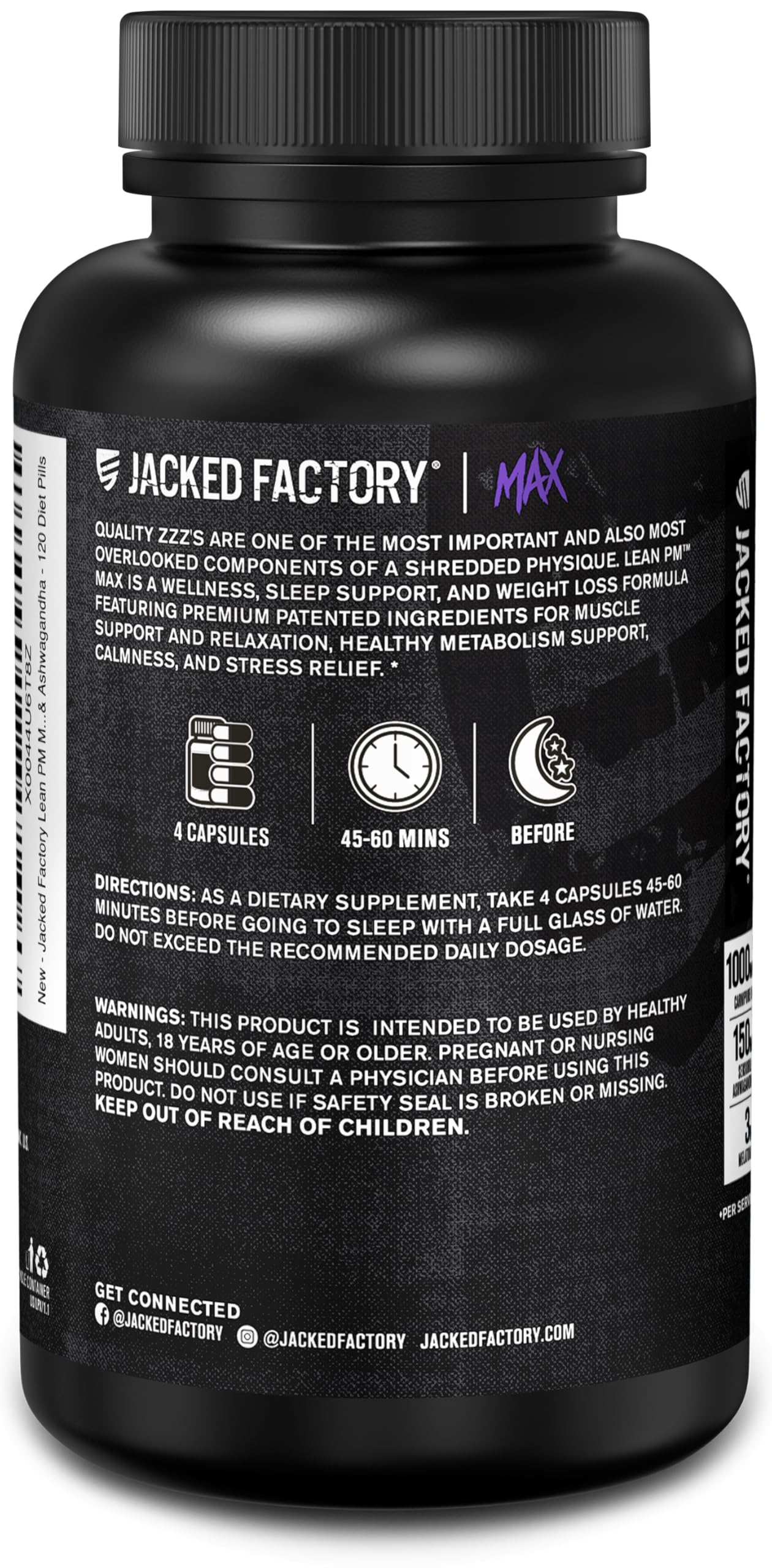 Jacked Factory Lean PM Max lid and capsules convey cGMP manufacturing trust