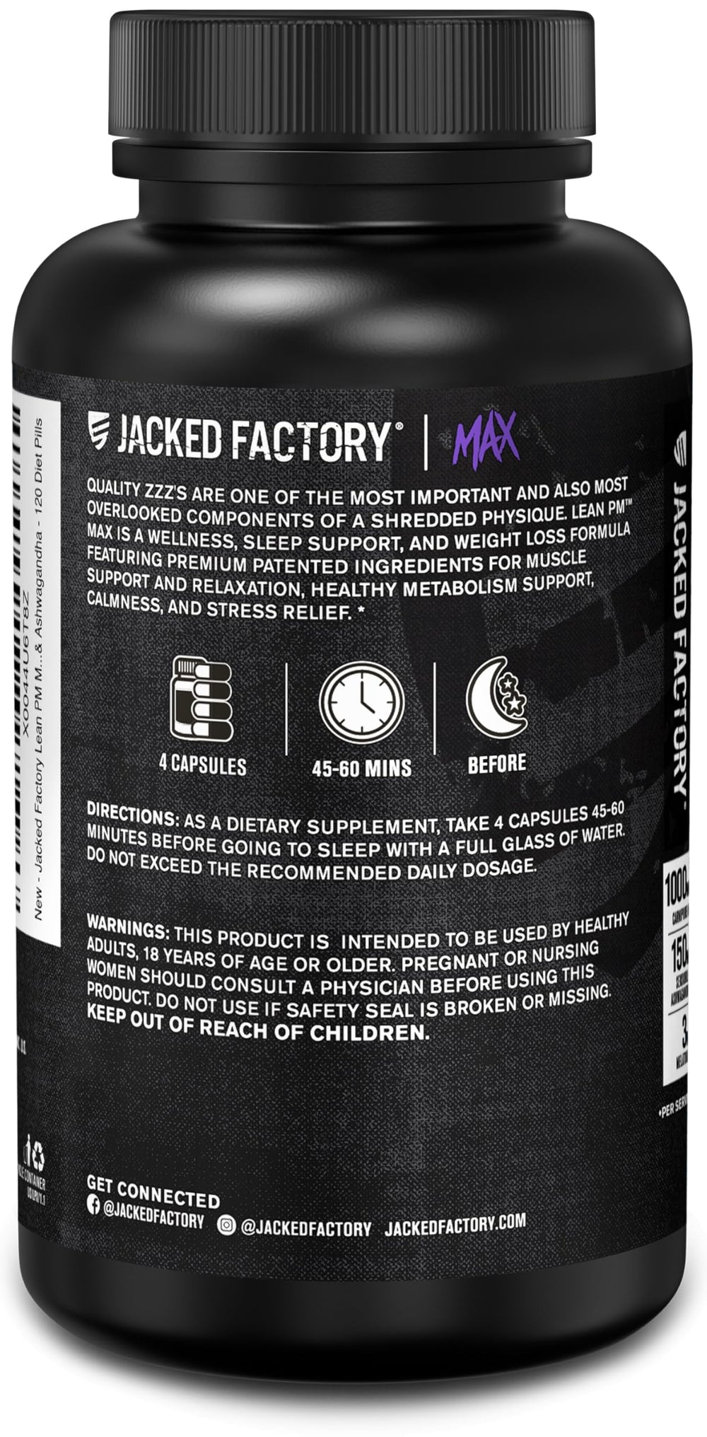Jacked Factory Lean PM Max lid and capsules convey cGMP manufacturing trust
