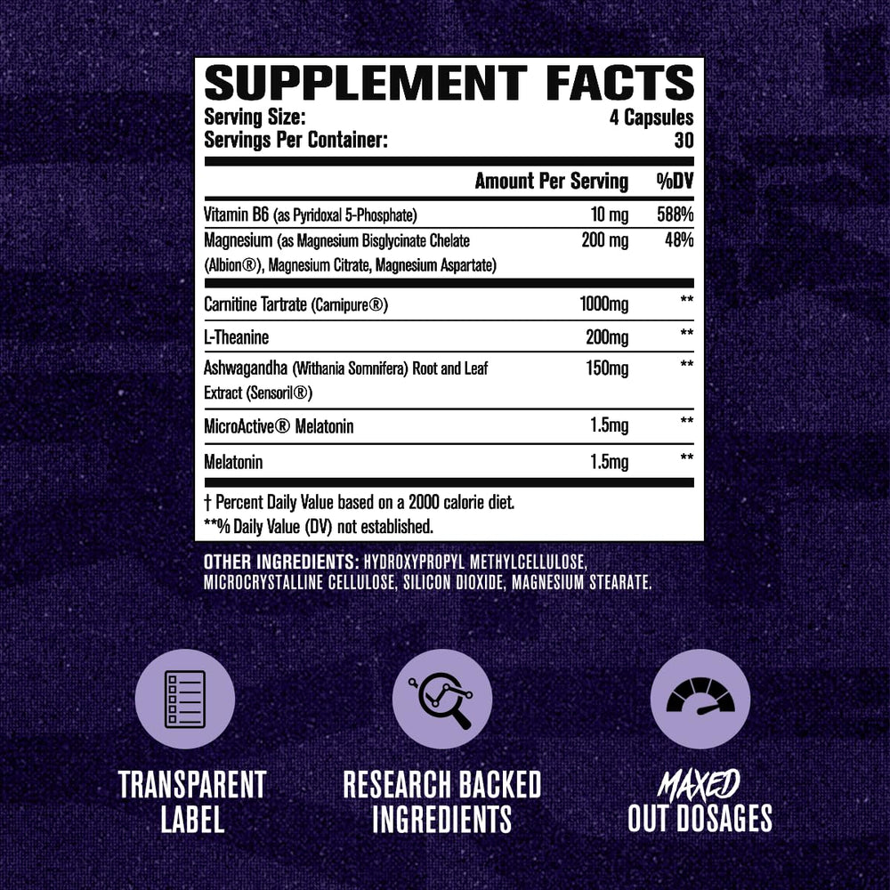 Jacked Factory Lean PM Max melatonin icon suggests deep rest support