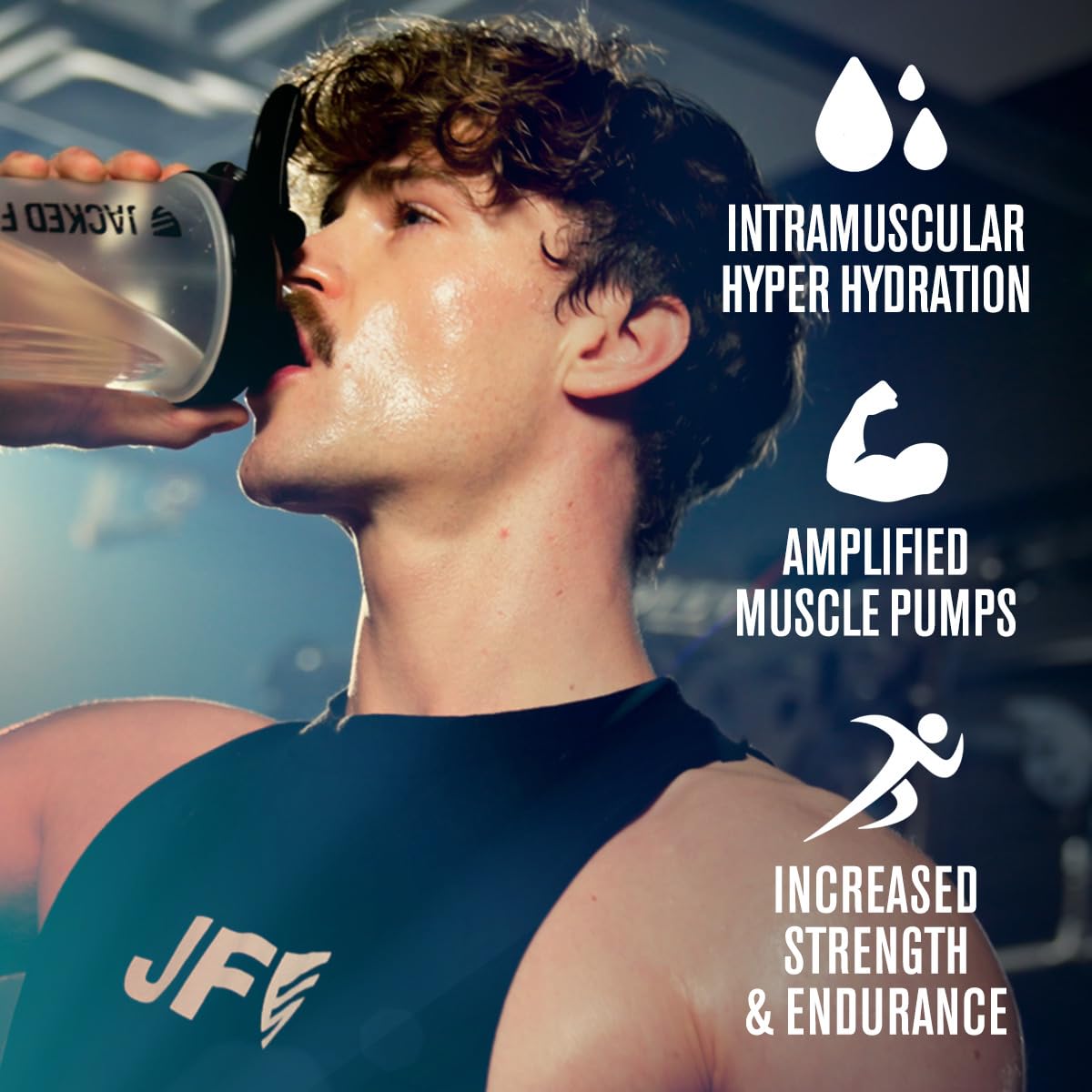 Jacked Factory Liquid Glycerol 60-serving bottle signifies extended hydration support.