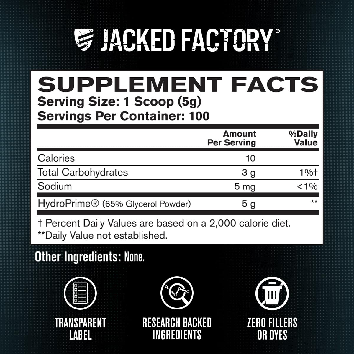 Jacked Factory Glycerol Pump Powder helps visibly fuller muscles during workouts.