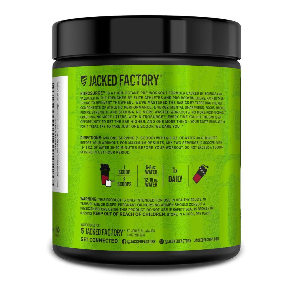 Jacked Factory Nitrosurge athlete gym-scene demonstrates performance-friendly pre-workout use.