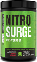 Jacked Factory Nitrosurge bottle pour shows cherry limeade flavor for quick pre-workout energy