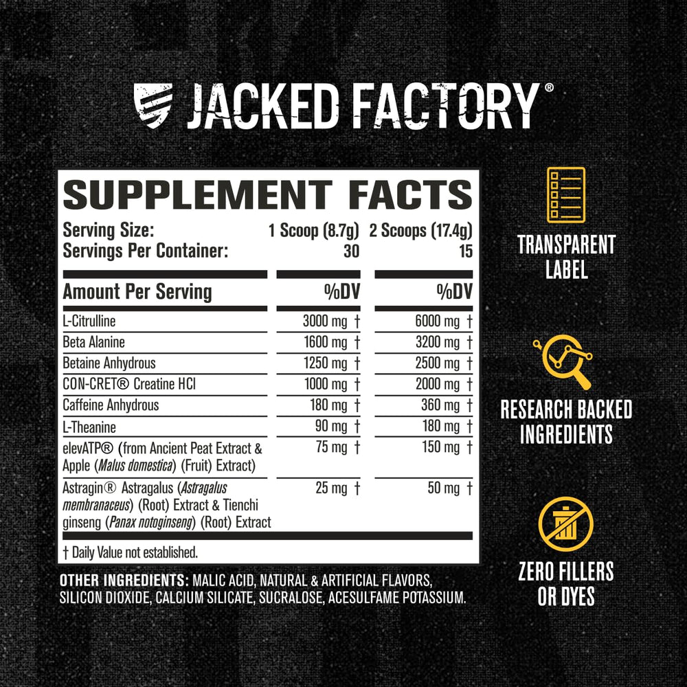 Jacked Factory Nitrosurge Build Creatine HCl close-up underscoring strength and endurance potential.