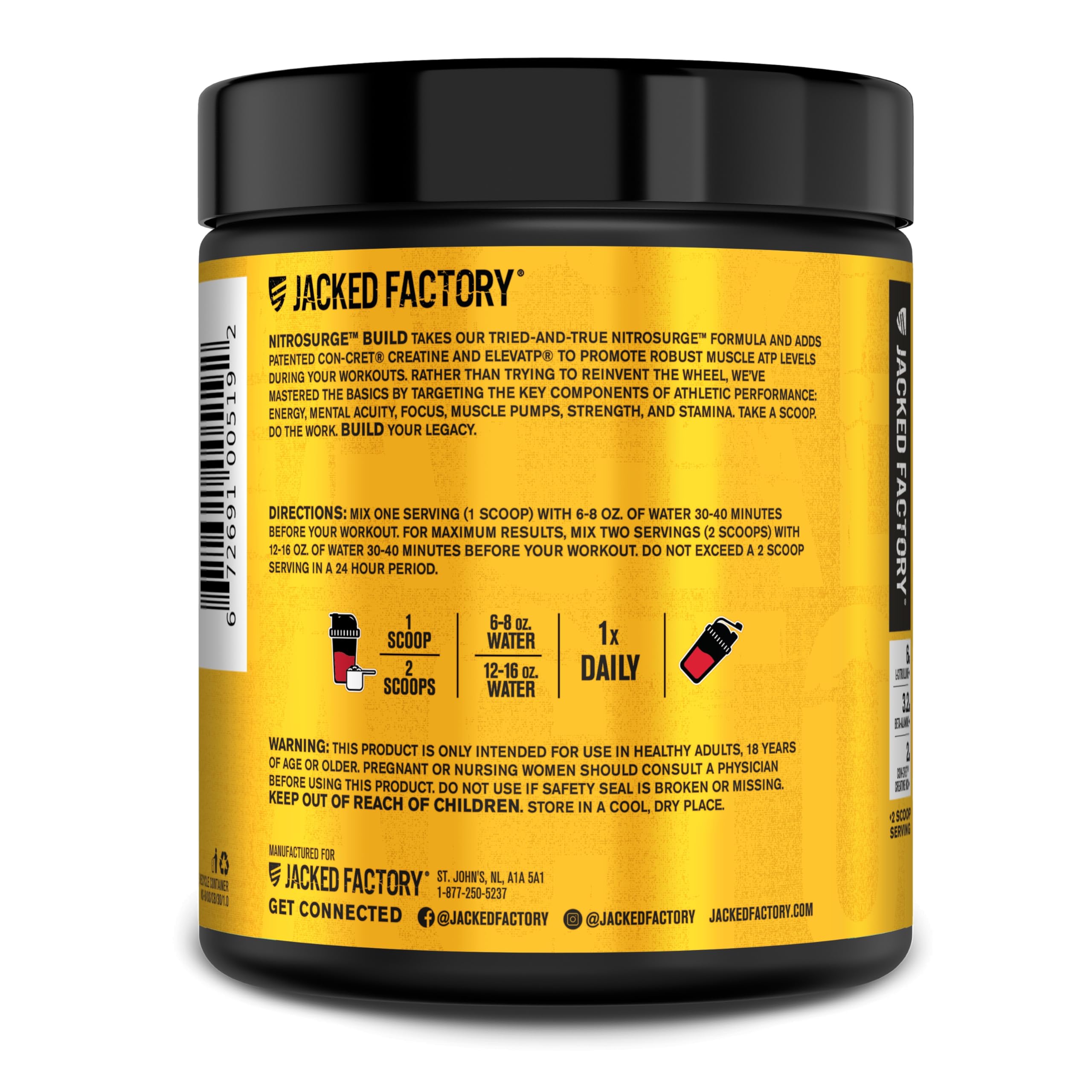 Nitrosurge Build provides energy and focus for workouts.