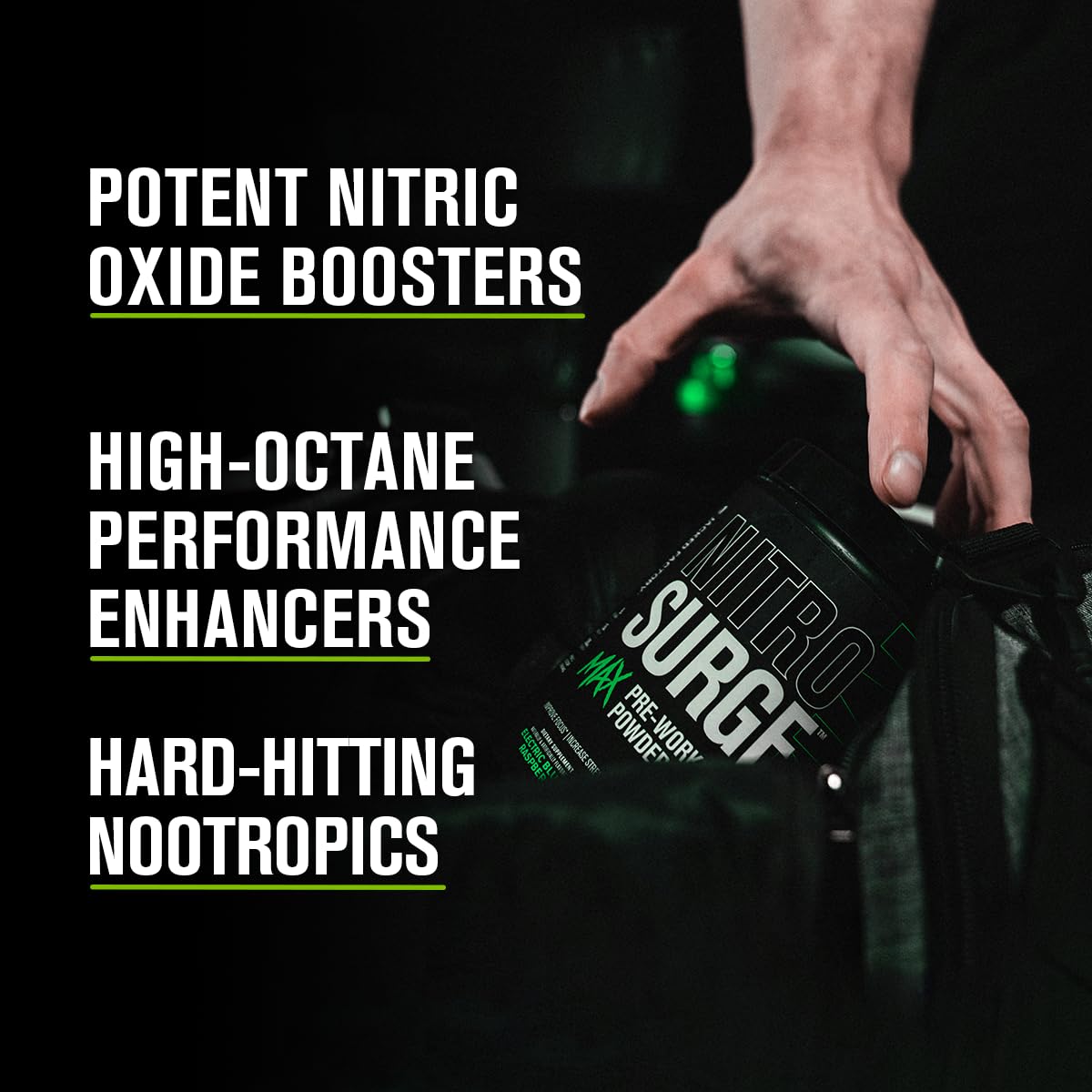 Jacked Factory Nitrosurge Max scoop dispensing for quick serving during workouts