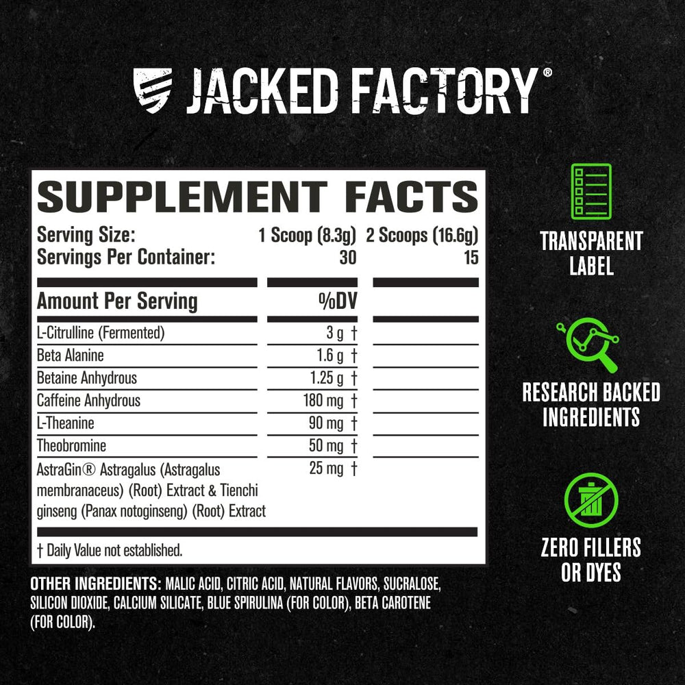 Jacked Factory Nitrosurge packaging box highlighting purity and standards