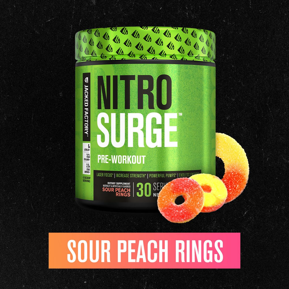 Nitrosurge powder scoop highlighting convenient serving for focused training