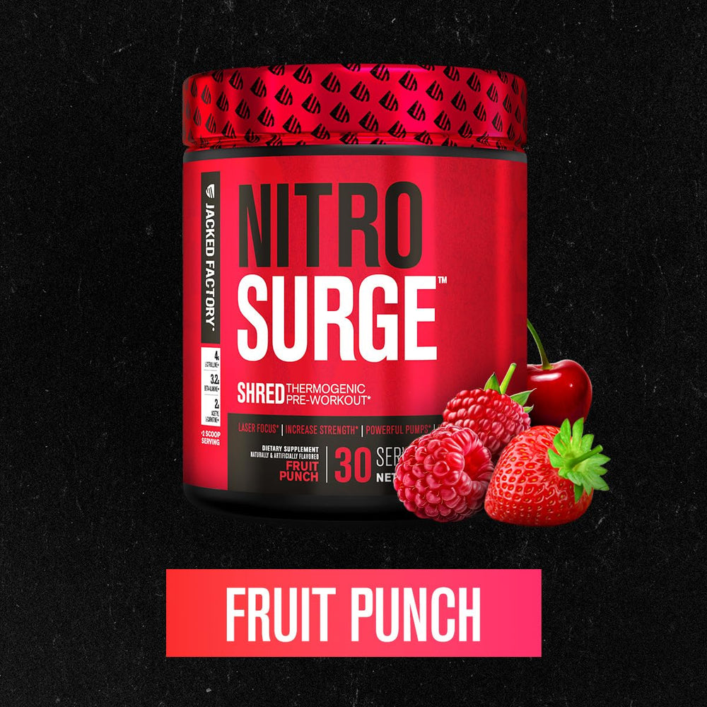 Jacked Factory NITROSURGE Shred scoop ready for pre-workout serving