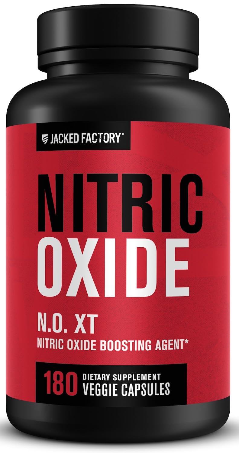 Jacked Factory N.O. XT bottle pour shows easy serving size for powerful gym sessions.