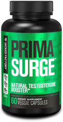Jacked Factory Primasurge bottle front signals natural testosterone support for men.