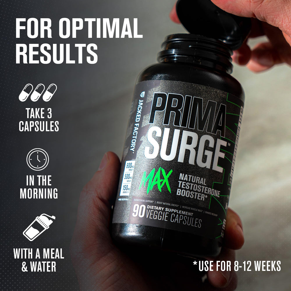 Jacked Factory Primasurge Max with Sensoril Ashwagandha to support stamina.