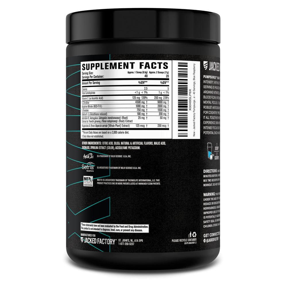 Jacked Factory Pumpsurge Max finished drink in glass ready for post-workout