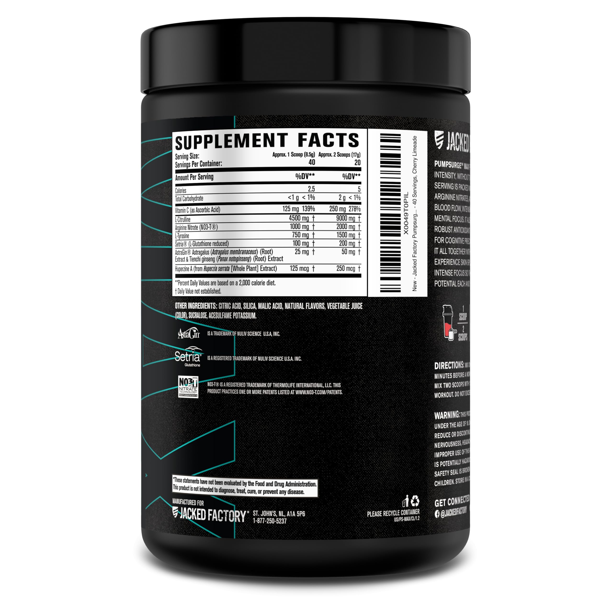 Jacked Factory Pumpsurge Max final shot with hydration-ready mix