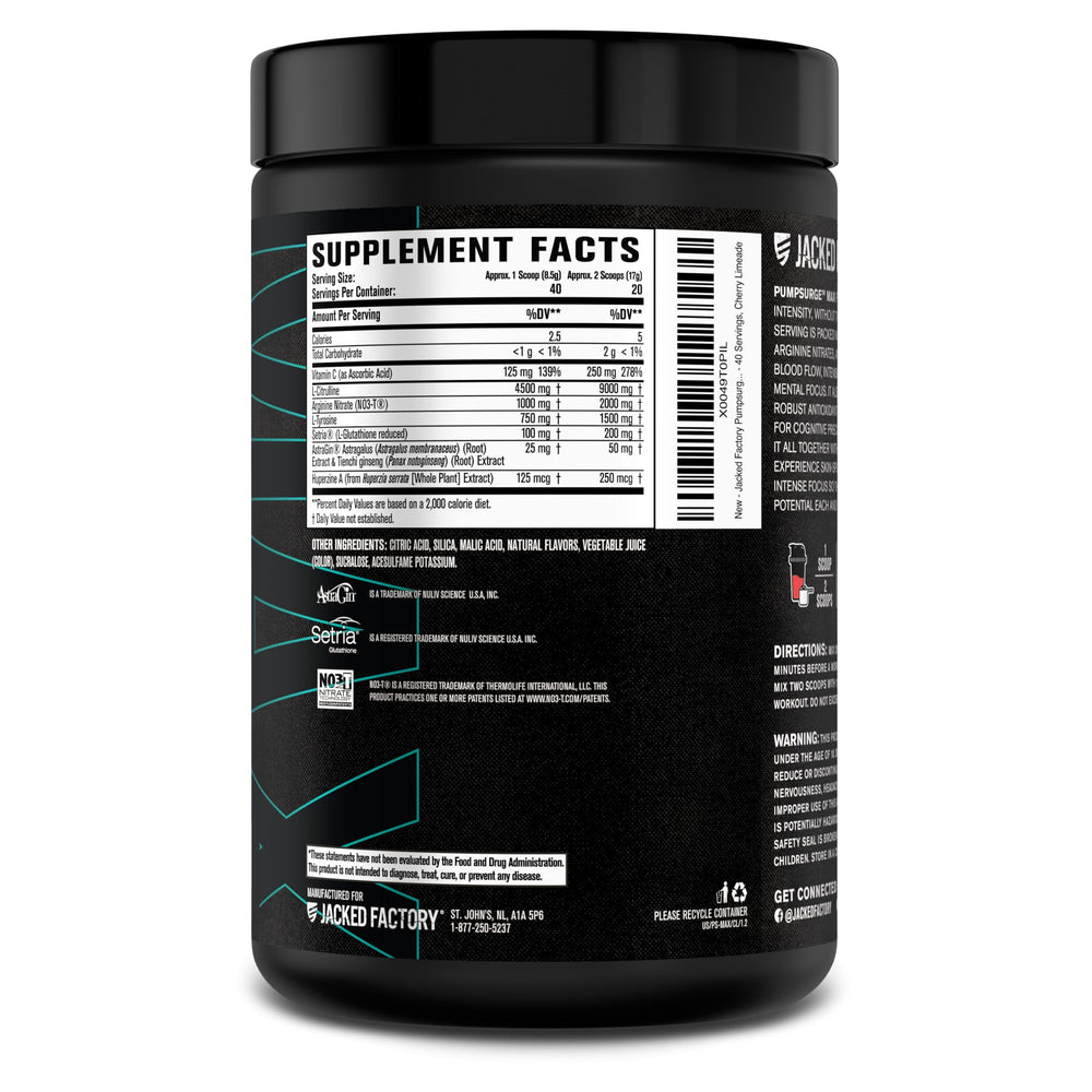 Jacked Factory Pumpsurge Max final shot with hydration-ready mix