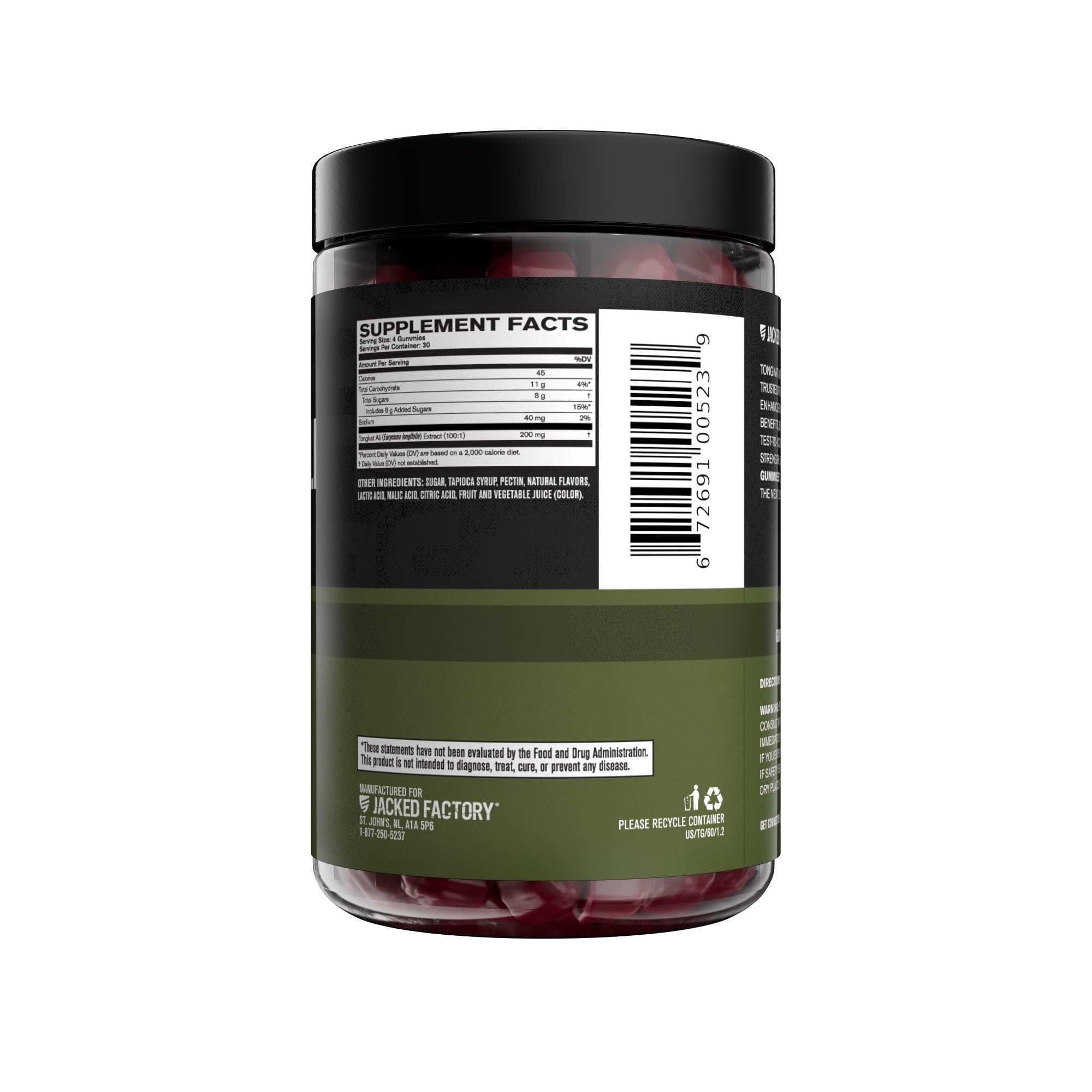 Jacked Factory Tongkat Ali Gummies in gym scene suggesting endurance support.