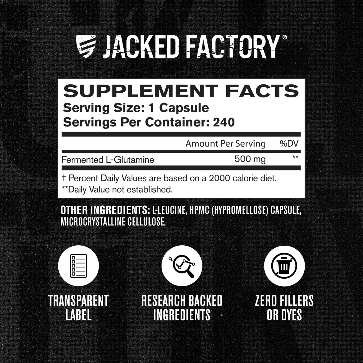 Label detail shows 500mg dose and vegan fermentation process.