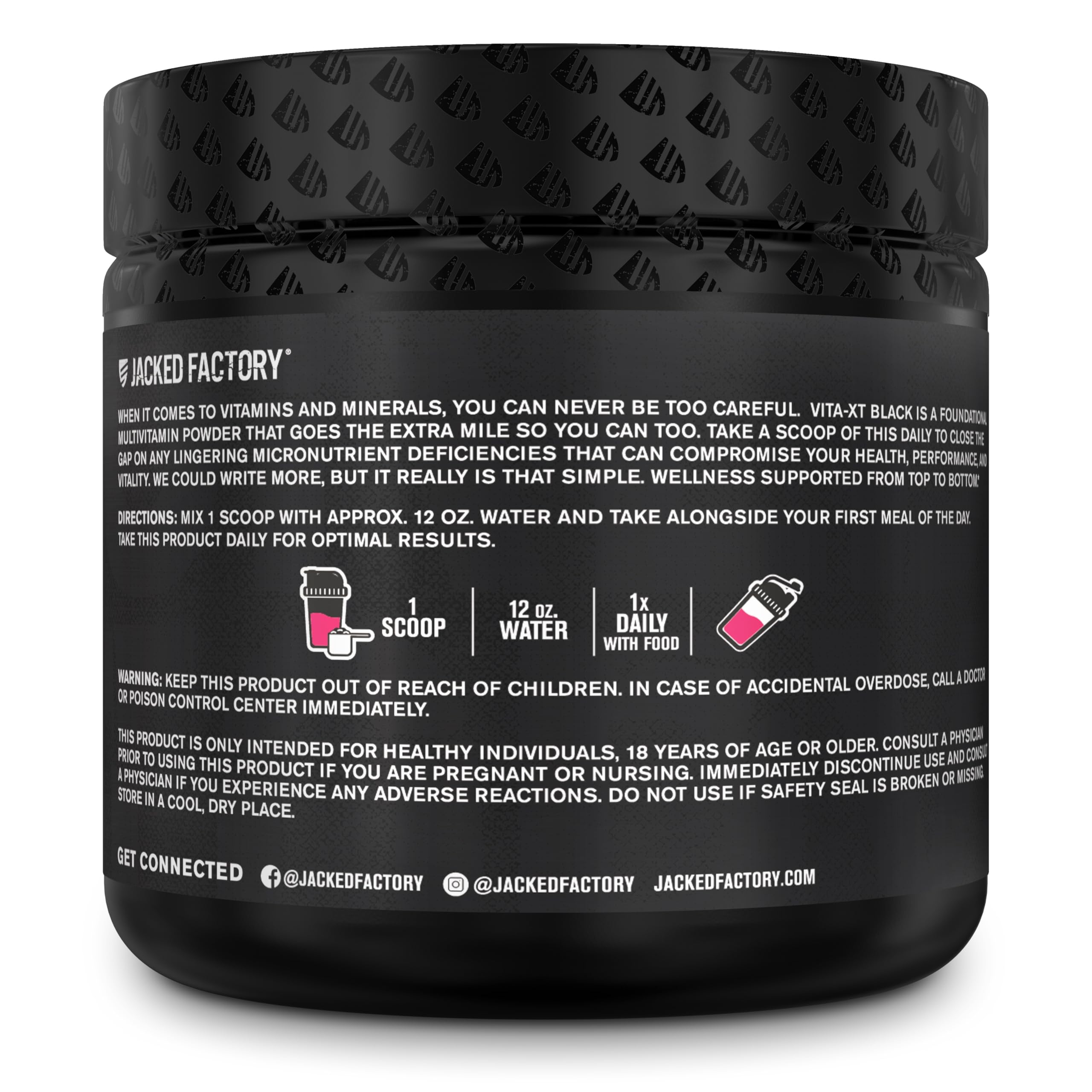 Jacked Factory Vita XT label nutrition panel close-up