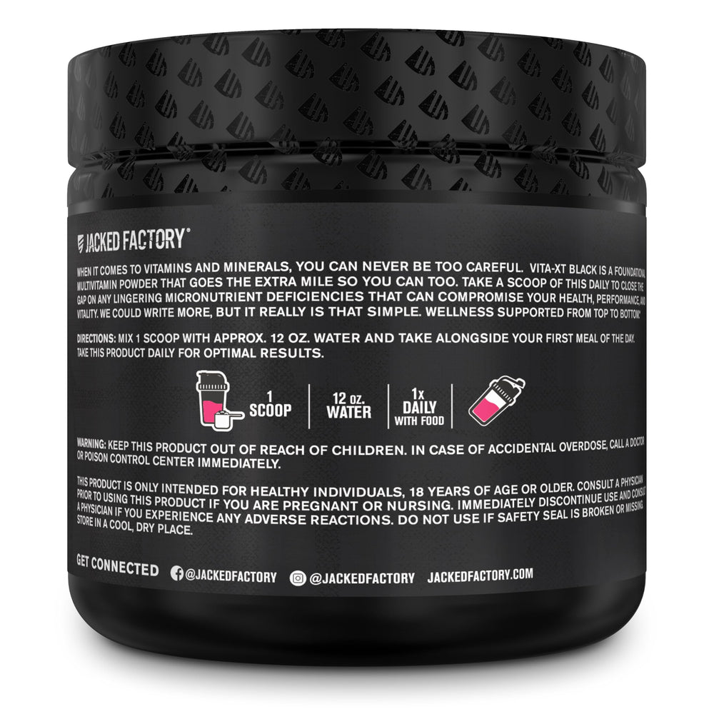 Jacked Factory Vita XT label nutrition panel close-up