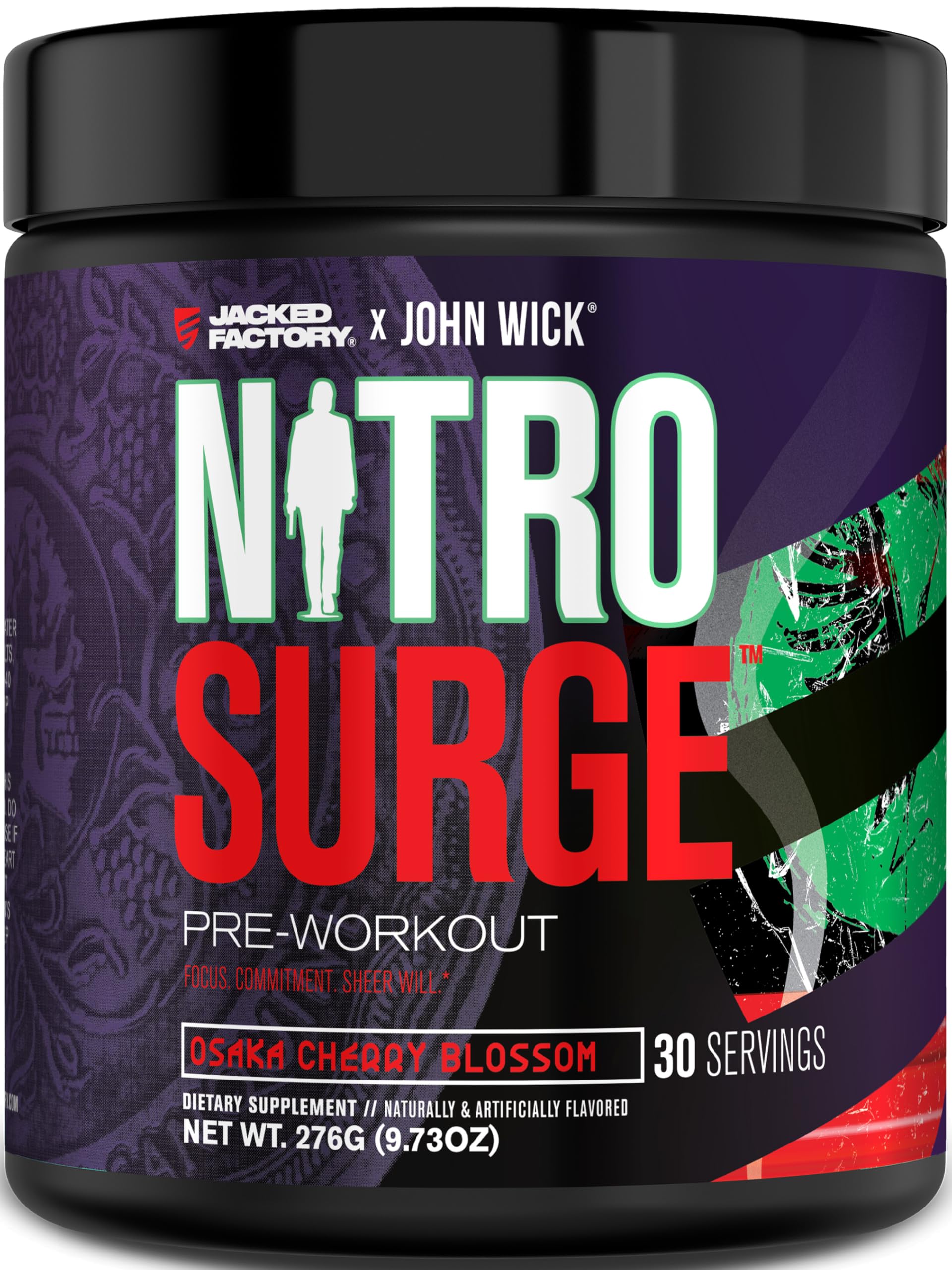 Jacked Factory X John Wick Nitrosurge Wick bottle ready for workout energy