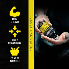 Jacked Factory Yohimbine bottle top view with premium packaging.