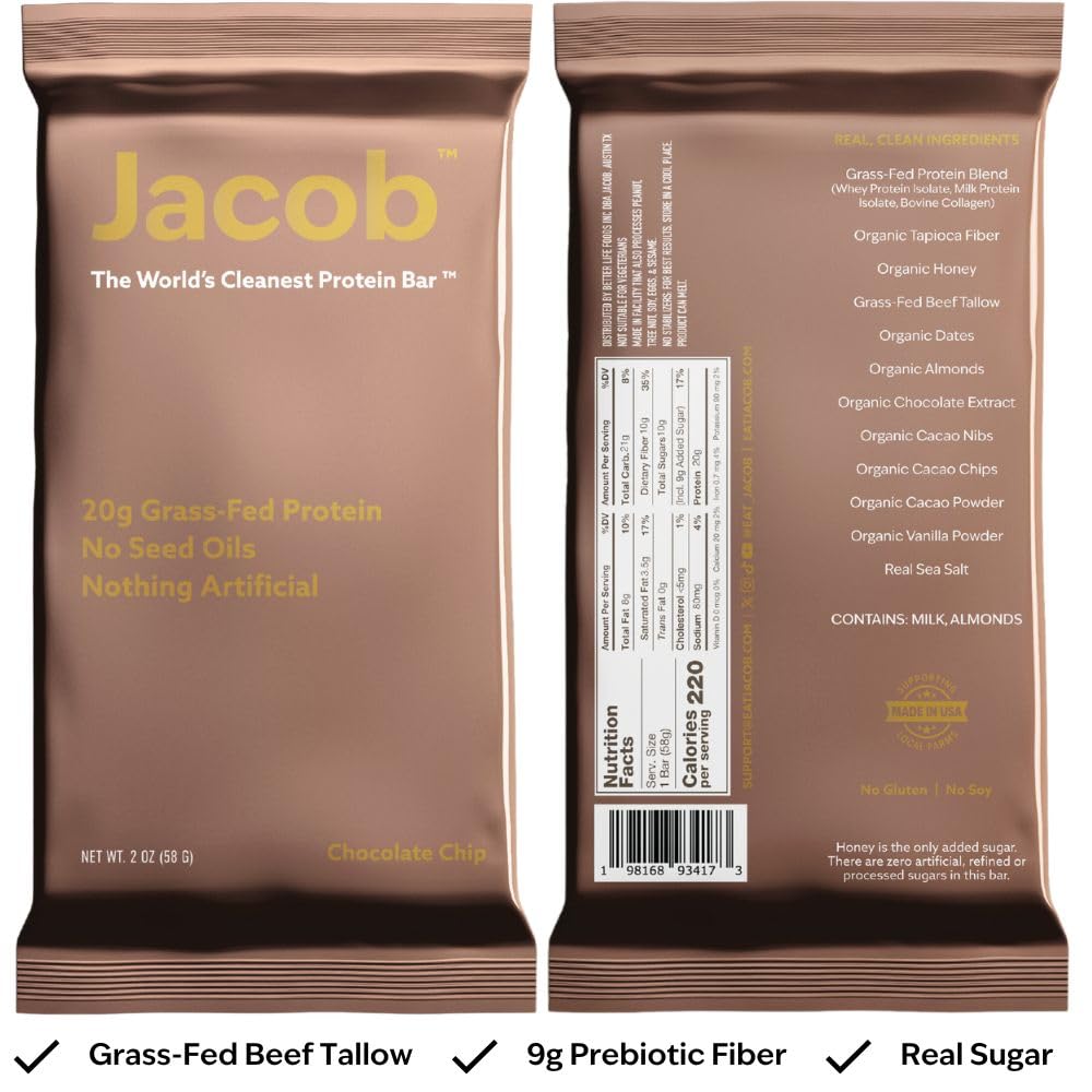 Jacob Bar chocolate bar closeup highlights rich flavor and protein