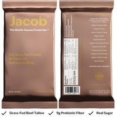 Jacob Bar chocolate bar closeup highlights rich flavor and protein