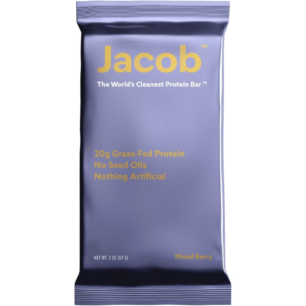 Jacob Protein Bar Mixed Berry pack showing clean ingredients for a satisfying snack