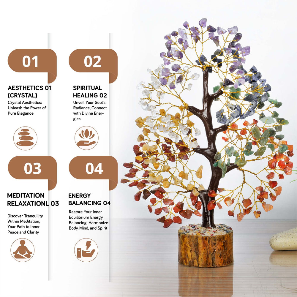 JAGASY Crystals seven chakra tree with lapis lazuli detail promoting mindful presence at home