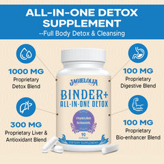 Jagielolia Detox packaging with vegan label and third-party testing signals quality and purity.