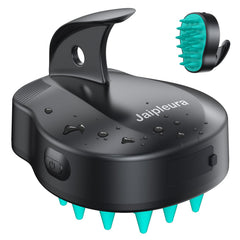 Jaipleura electric scalp brush with soft silicone bristles for gentle cleansing.