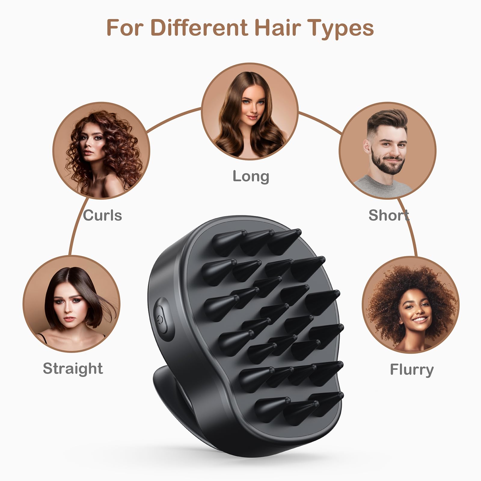 Shower-ready scalp massage during wet hair care routine