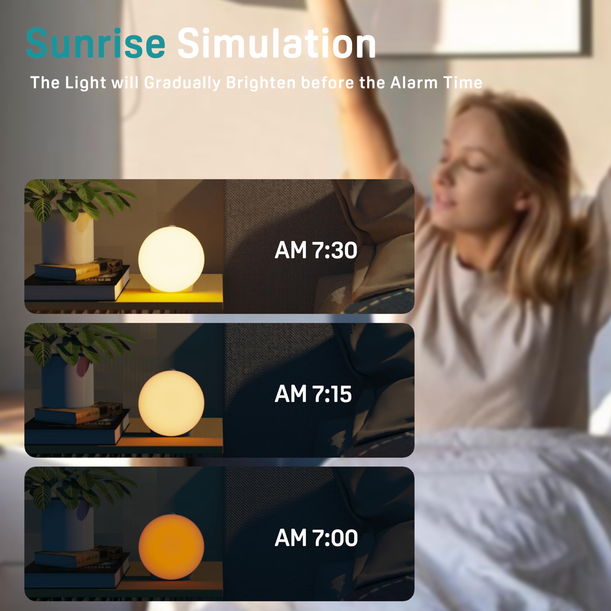 JALL Sunrise Alarm Clock Bluetooth speaker lets you stream calming playlists