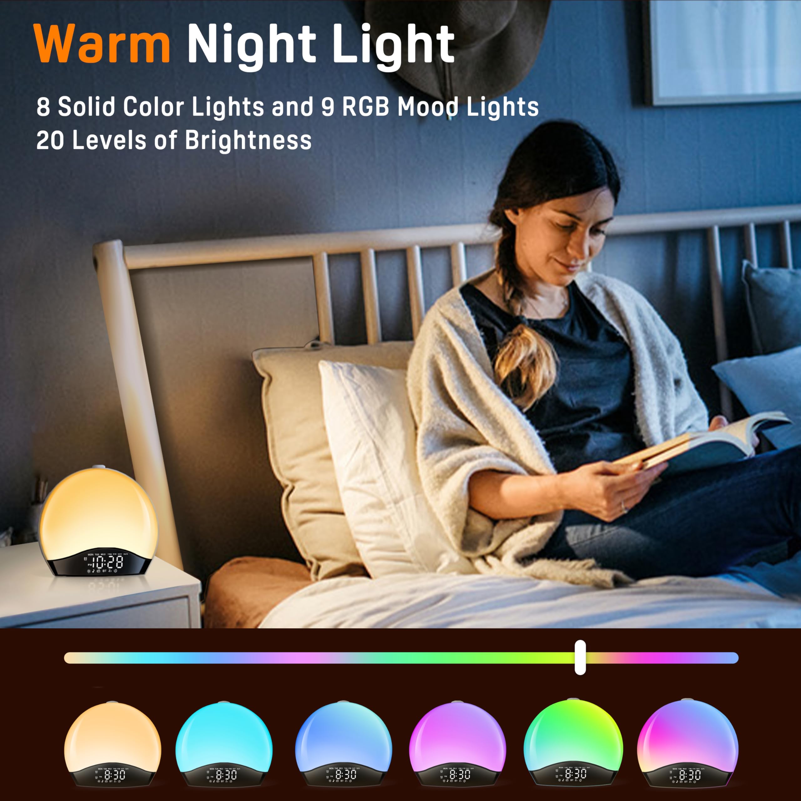 JALL Sunrise Alarm Clock dual alarms and unlimited snooze for flexibility