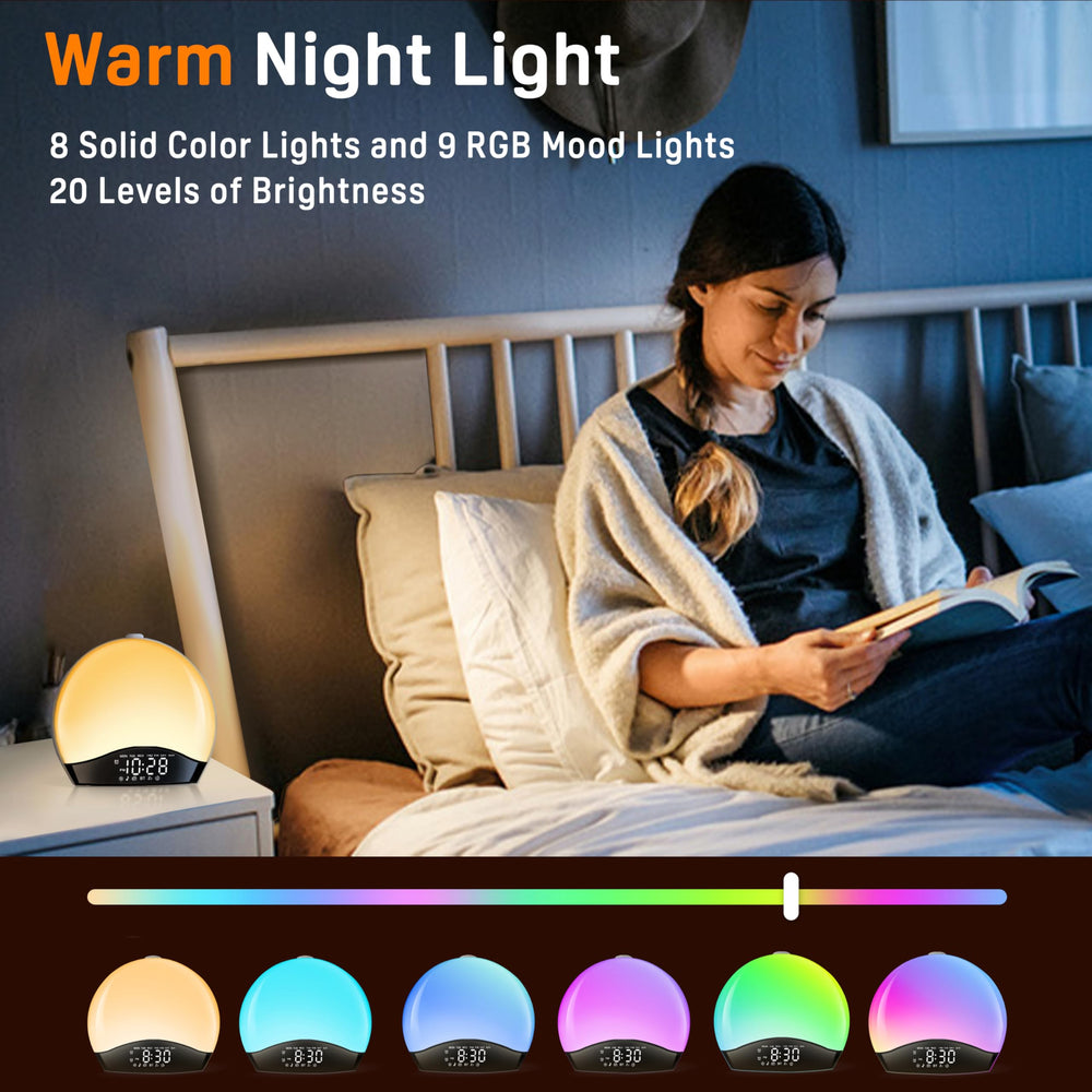 JALL Sunrise Alarm Clock dual alarms and unlimited snooze for flexibility