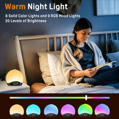 JALL Sunrise Alarm Clock dual alarms and unlimited snooze for flexibility