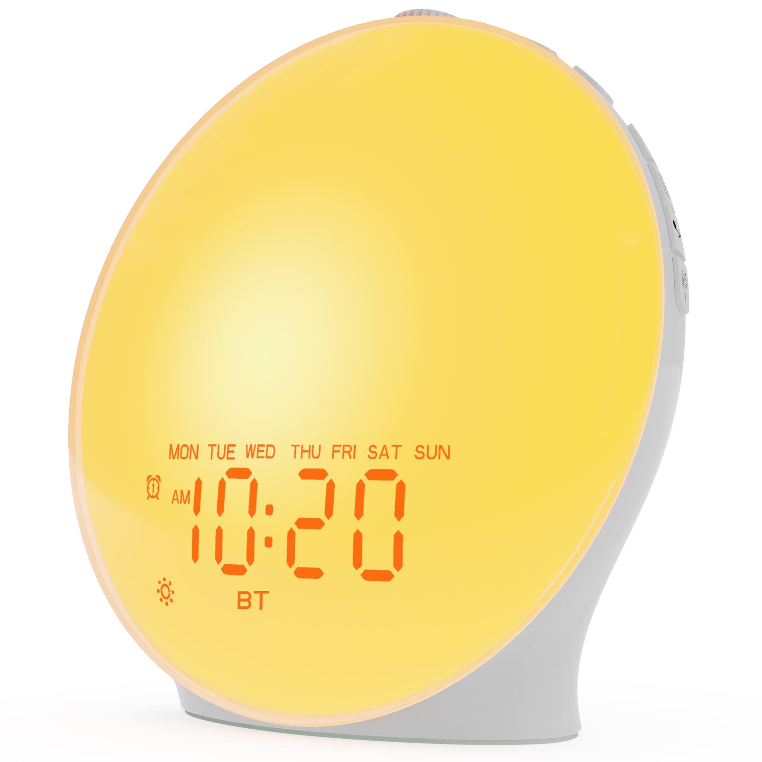 JALL Sunrise Alarm Clock front view as a sleek bedside companion for gentle wakeups