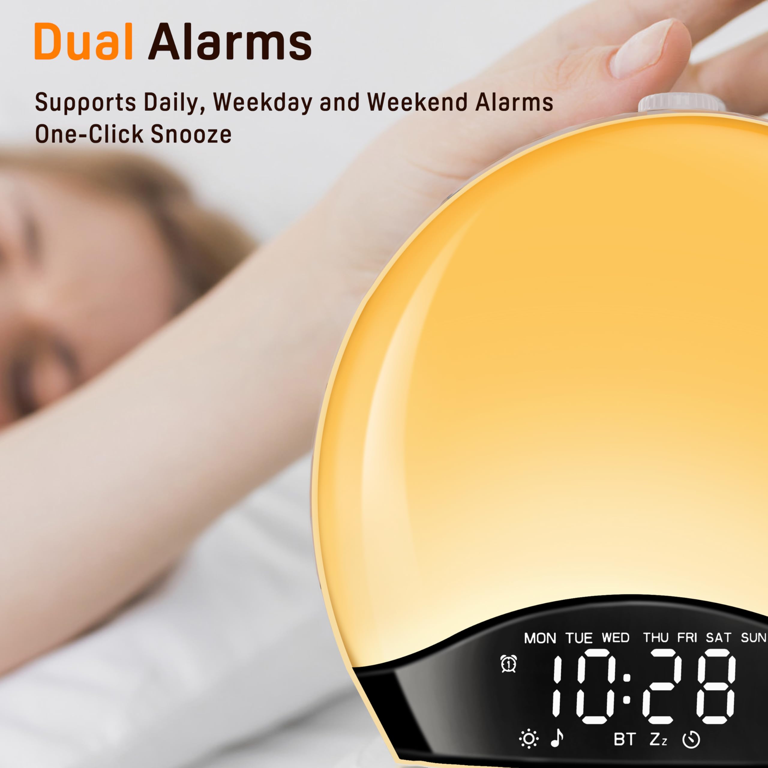 JALL Sunrise Alarm Clock night light used as bedside reading lamp