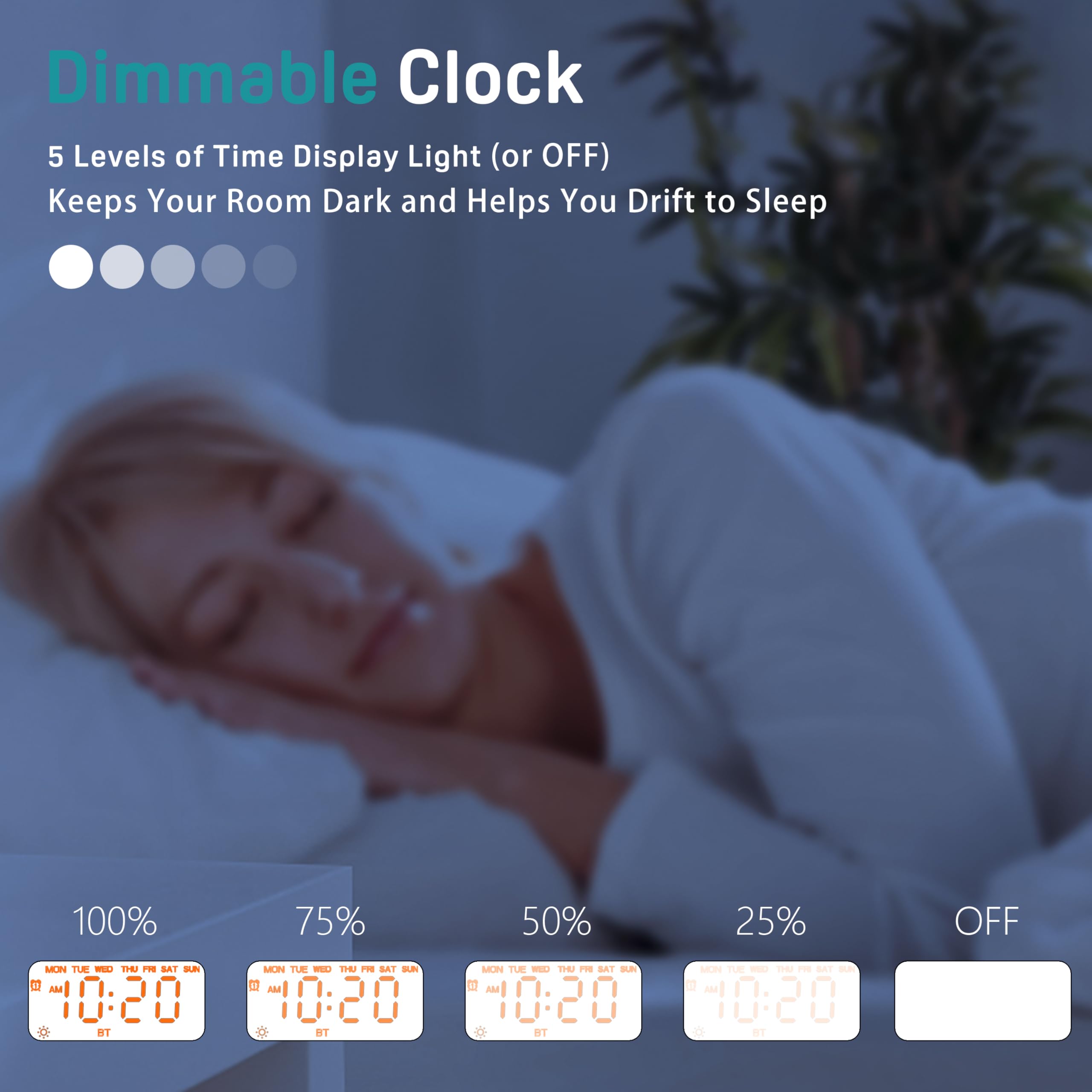 JALL Sunrise Alarm Clock wired power cord ensures reliable operation