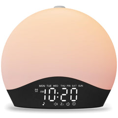 JALL Sunrise Alarm Clock with gentle sunrise wake-up and mood lighting